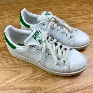 Adidas Stan Smith White Green Leather Sneakers Men’s size 8